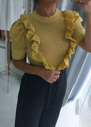 Blusinha tricot suplex com brilho