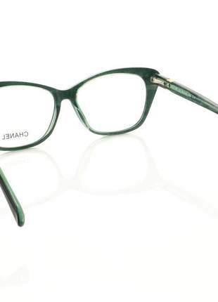 Armação de óculos quadrada feminina chanel r0292 verde