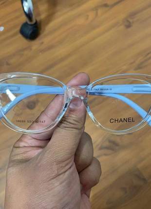 Armacao de óculos gatinho chanel x3253 transparente