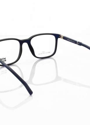 Armação de óculos quadrada masculina mont blanc mb7030 azul