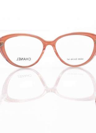 Armacao de óculos gatinho chanel x3253 azul e rosa