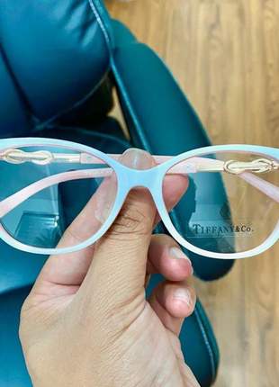 Armacao de óculos feminina tiffany & co infinito tf2143 branco e rosa