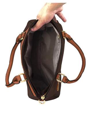 Bolsa feminina couro alça de mão e transversal r:1027
