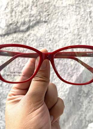 Armacao de óculos feminina swar sk5290 vermelha