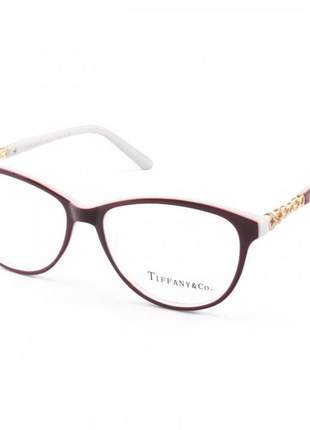 Armacao de óculos oval tiffany & co. infinito tf2120 b bordo e branco