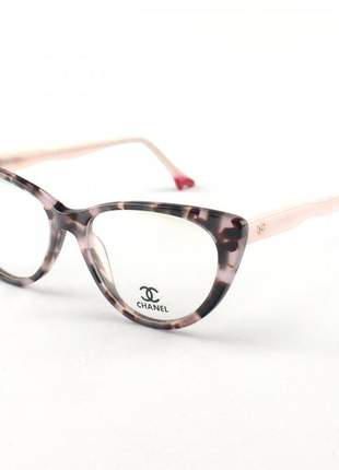 Armacao de óculos gatinho chanel ch80512 sapatinho rosa mesclado