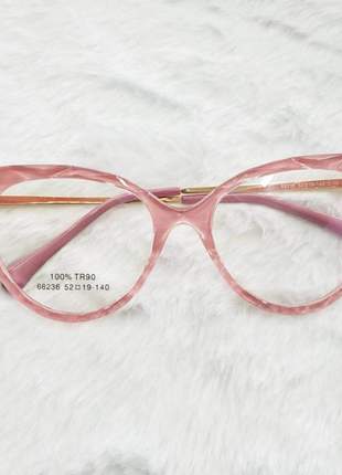 Oculos armação para grau gatinho lux - rosa