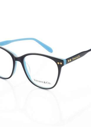 Armação de óculos quadrado tiffany tf2155 preto e azul