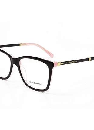 Armacao de óculos quadrada dolce & gabbana dg3126 preto e rosa