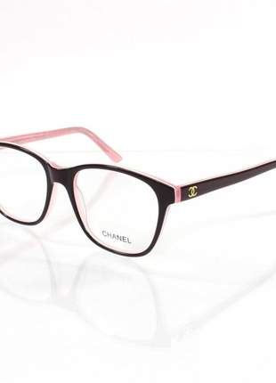 Óculos armação de grau emilly - chanel marrom e rosa