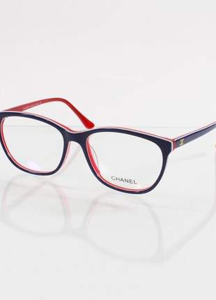 Óculos armação de grau chanel - azul e vermelho ch3026
