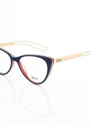 Armacao de óculos gatinho dior cd 80633 azul e vermelha