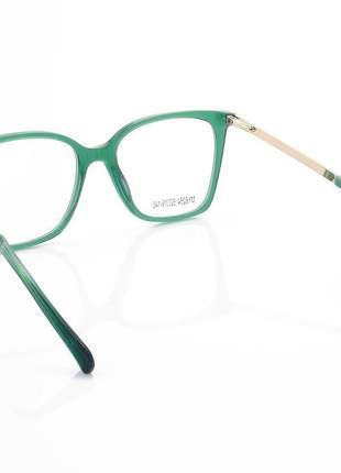 Armação de óculos quadrado my6254 verde e dourado