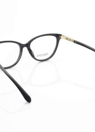 Armação de óculos oval my6242 acetato preto e dourado