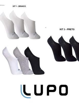 Kit 9 pares de meias lupo sapatilha soquete invisível original black friday - 3270