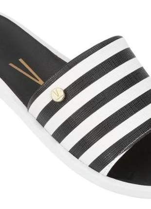 Chinelo slide casual feminino branco preto vizzano coleção verão
