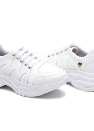 Tênis pierrô dad sneakers couro legítimo cor branco