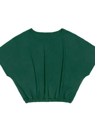 Blusa feminina com elástico na cintura verde