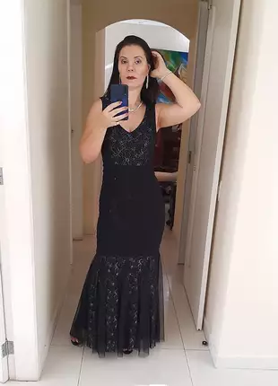 Vestido sereia preto