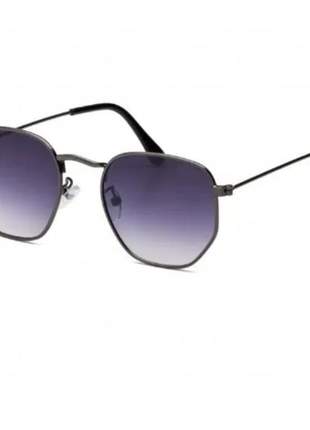 Óculos de sol hexagonal proteção uv400 alta qualidade retro