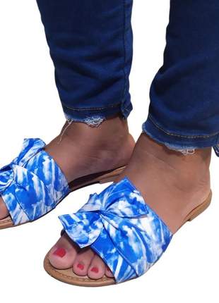 Rasteira feminina tie dye sandália chinelo rasteirinha tamanco 33 ao 40