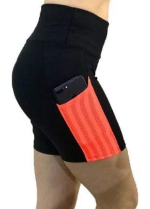 Bermuda feminina fitnes em suplex com bolso de tule na lateral