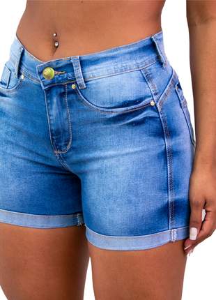 Shorts feminino cintura alta lycra
