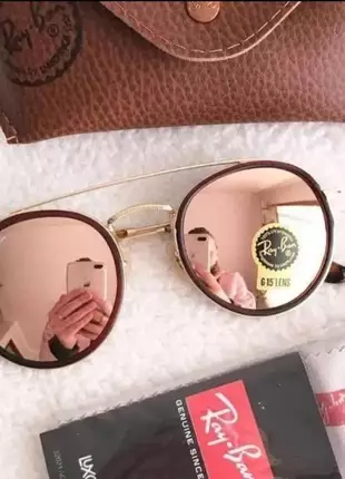 Óculos de sol double bridge 3647 rosa espelhado feminino