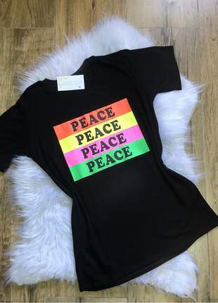 T-shirt peace preto