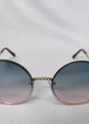 Oculos de sol redondo feminino blogueira lente azul c/ rosa