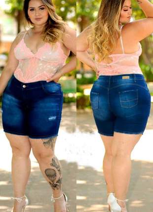 Bermuda feminina jeans plus size shorts com laicra