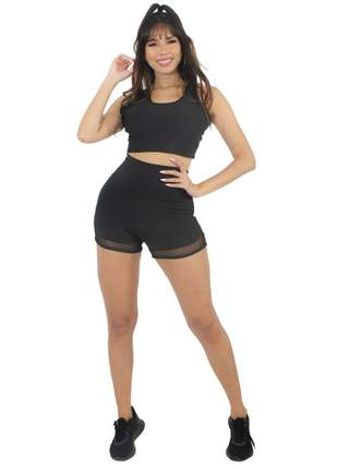 Short saia fitness quadriculada - R$ 55.00, cor Branco (de tecido