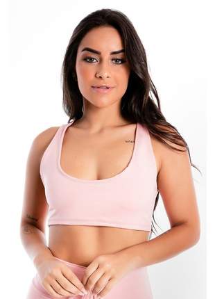 Cropped Fitness GR Esporte Nadador Rosê Liso Feminino