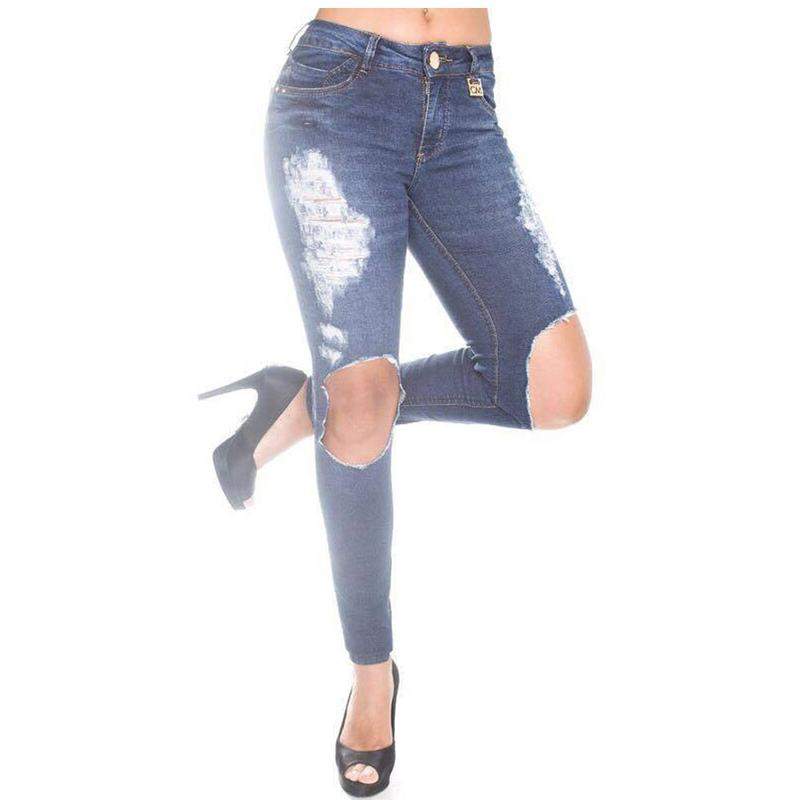 jeans feminino rasgado