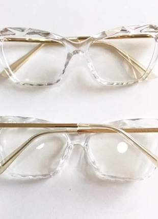 Óculos armação para grau craquelada cristal transparente feminina 2021 gatinho