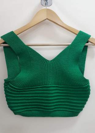 Cropped trico tricot modal alça moda verão blogueira