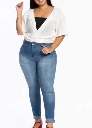 Calça jeans feminina skinny plus size biotipo