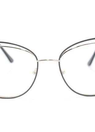 Óculos de Grau Feminino Preto Dourado Rafaello RFAF19 Metal