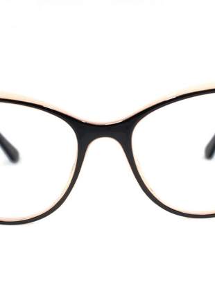 Óculos de Grau Feminino Preto Rafaello RFAF05 Acetato Metal