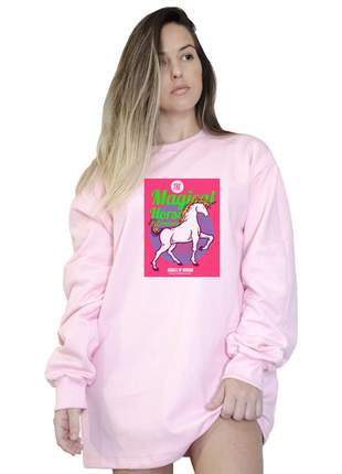 Casaco moletom rosa feminino magical horse 049