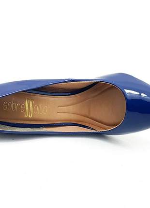 Sapato feminino scarpin salto alto verniz azul marinho #sapato para festa