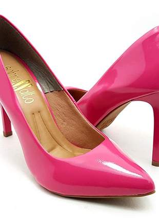 Sapato feminino scarpin sobressalto salto alto verniz pink #sapato para festa