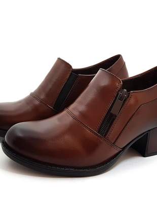 Sapato couro salto médio conforto avalon streep opções de cores