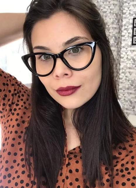 monitor Hear from Laughter Armação de óculos para grau feminina gatinho - R$ 98.99, cor Preto #117899,  compre agora | Shafa