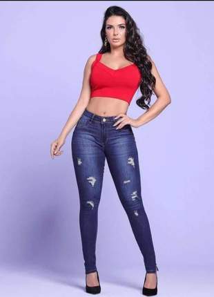 Calça jeans feminina com lycra