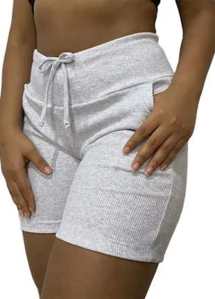 Kit 3 shorts feminino cintura alta short meia coxa