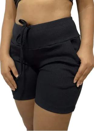 Kit 3 shorts feminino cintura alta short meia coxa