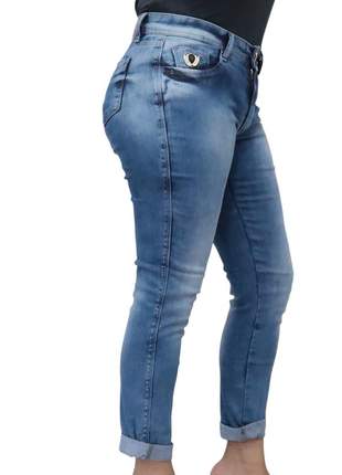 Calça jeans feminina lavagem clara 9088