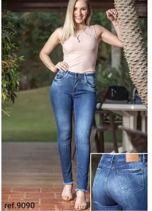 Calça jeans skinny casual feminina clara 9090