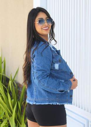 Jaqueta jeans moda feminina detalhes lindo